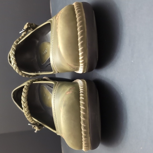Ecco Green Leather Mary Jane Sussex Clog Woman's Shoes,Size 36. - Picture 3 of 15